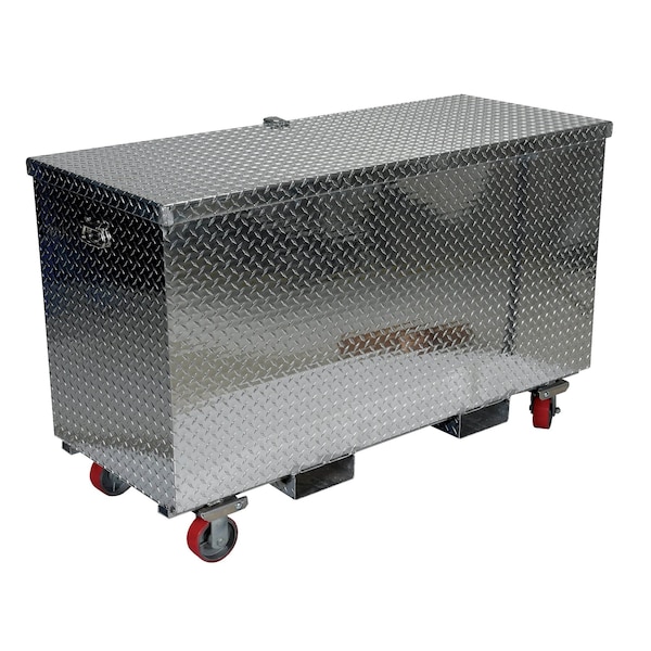 Tool Box, Casters/Forks, Silver, Aluminum, 60 in W x 30 in D